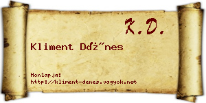 Kliment Dénes névjegykártya