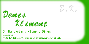 denes kliment business card